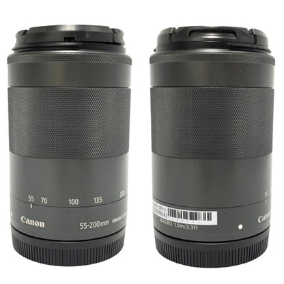 [中古(C)] CANON EF-M 55-200mm F4.5-6.3 IS STM 望遠ズームレンズ ef-m55-200-b ブラック [可]