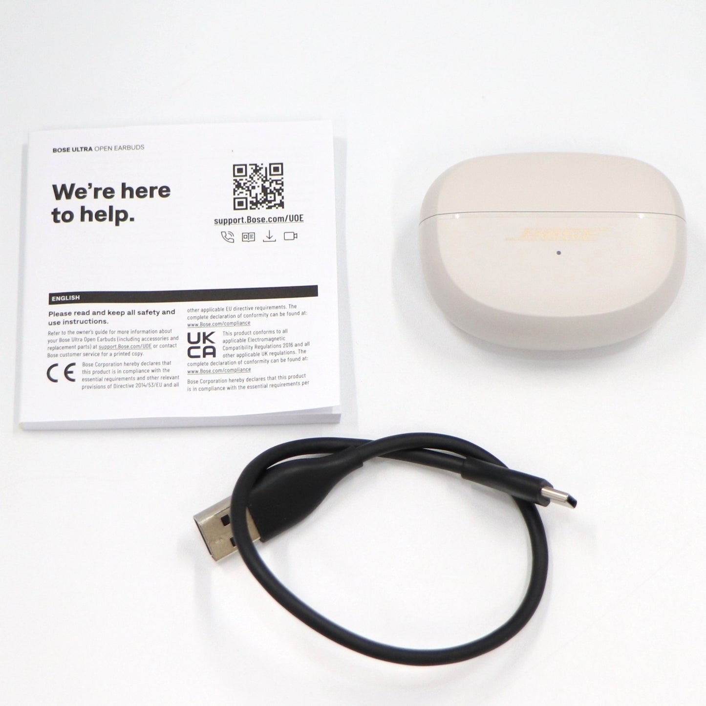 [中古(B)] Bose Ultra Open Earbuds 完全ワイヤレスイヤホン　ultra-openearbuds-w ホワイト [良い]