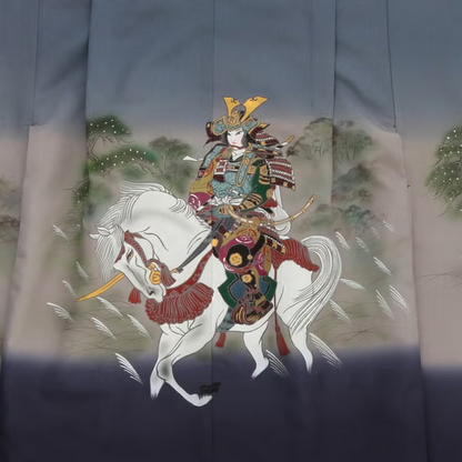 七五三/節句 袴セット 5歳 男の子 武士 荘厳　115cm　f-009823010b-id-f-00982  グレー 整備済みアウトレット品 [中古(C)]