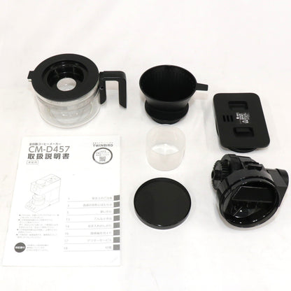 [ジャンク] ツインバード 全自動コーヒーメーカー CM-D457 [容量3杯モデル]　cm-d457-b [難あり(D)]