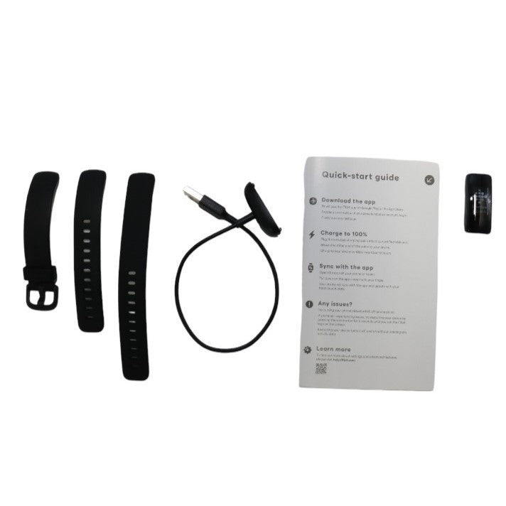 [中古(C)]Fitbit Inspire2 フィットネストラッカー Black ブラック L/Sサイズ　fb418bkbk-frcjk[可]