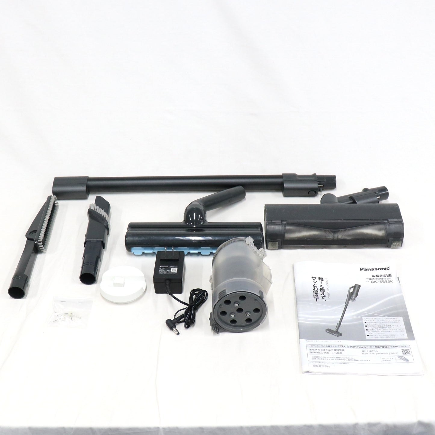 パナソニック スティック掃除機 パワーコードレス MC-SB85K mc-sb85k-h  グレー 整備済みアウトレット品 [良い(B)]