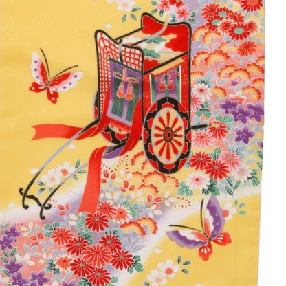 七五三/節句 着物セット 7歳女の子 古典絵柄 華やか　130cm　f-01622zb-id-f-01622   整備済みアウトレット品 [良い(B)]