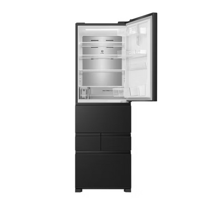 【特殊配送】[450L][ファミリー向け][右開き]Hisense (ハイセンス) HR-DCH450K 冷凍冷蔵庫　hr-dch-450k-b  ブラッシュドメタルブラック 整備済みアウトレット品 [中古(B)]