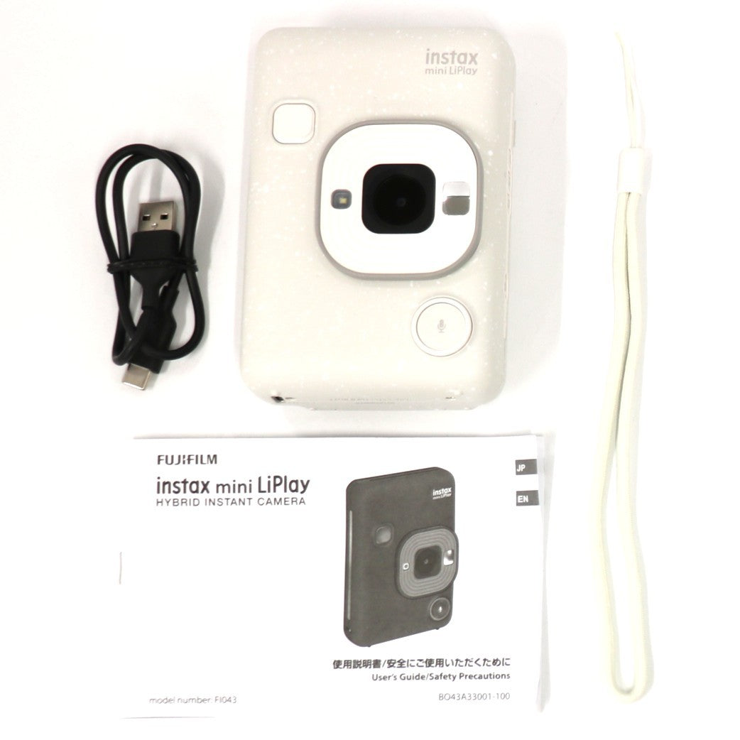 富士フイルム ハイブリッドインスタントカメラ"チェキ”「instax mini LiPlay」2024年モデル insta-lip-mw  ミスティホワイト 整備済みアウトレット品 [中古(A)]