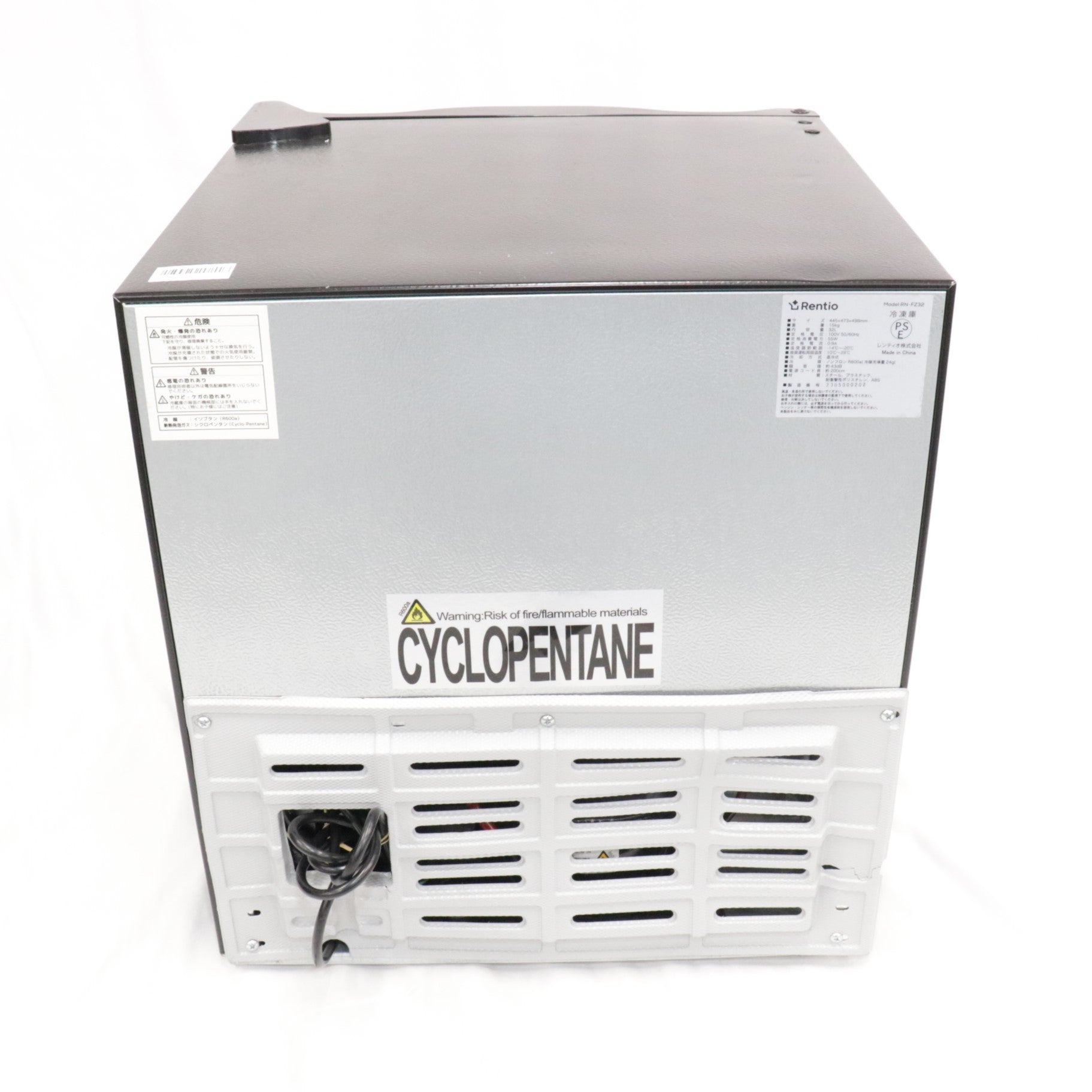 Rentio レンティオ 冷凍庫 RN-FZ32 32L 小型 1ドア 送料込み レンタル] [32L]レンティオ 小型冷凍庫 1ドア セカンド冷凍庫 RN-FZ32