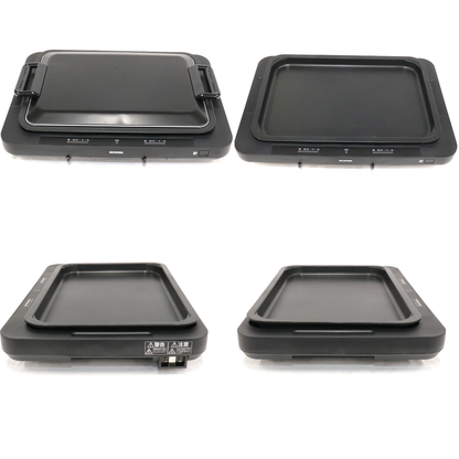 [中古(B)] アイリスオーヤマ 左右温調ホットプレート 1枚プレート WHP-011-B 平面タイプ 左右温度調整 アタッチメント付 whp-011-b ブラック [良い]