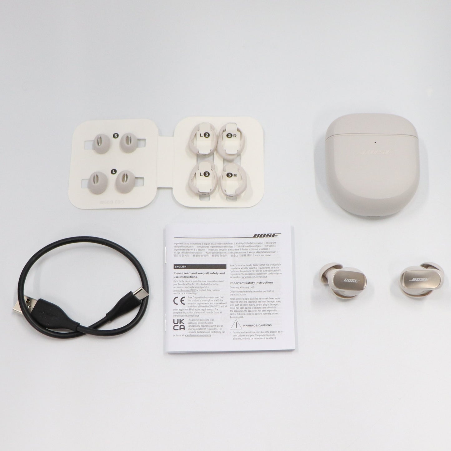 [中古(A)] Bose QuietComfort Ultra Earbuds ワイヤレスイヤホン ホワイトスモーク[非常に良い]