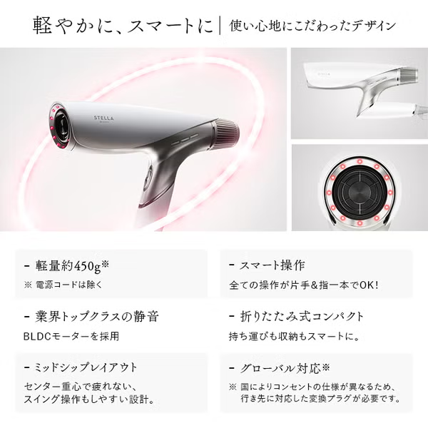 [海外対応] STELLA BEAUTE(ステラボーテ) シャインリバースヘアドライヤー ジュエル LLLT搭載 2026年モデル sb-if-w   【90％分返金保証付】新品