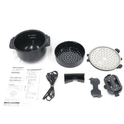 シャープ ヘルシオ ホットクック KN-HW16G 2〜4人用 1.6L容量 kn-hw16g-b  ブラック 整備済みアウトレット品 [中古(C)]