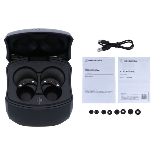 [中古] audio-technica(オーディオテクニカ) ATH-CKS50TW ワイヤレスイヤホン ブラック ath-cks50tw[非常に良い(A)]