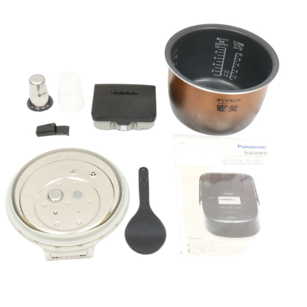 パナソニック スチーム&可変圧力IHジャー炊飯器 SR-CVSX180-K 1.8L 1合～1升 ブラック [中古][良い(B)]