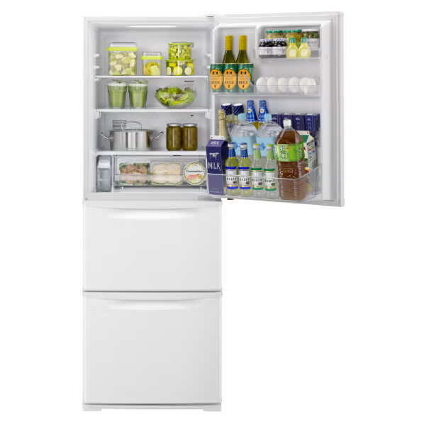 【特殊配送】[335L][二人暮らし向け][左開き]パナソニック スリム冷凍冷蔵庫 NR-C344CL nr-c344cl-w  ホワイト 整備済みアウトレット品 [中古(B)]
