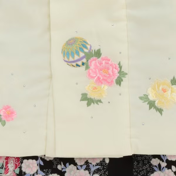 七五三/節句 被布セット 3歳女の子 妖麗 薔薇　100cm　f-008493000a-id-f-00849  ブラック 整備済みアウトレット品 [良い(B)]