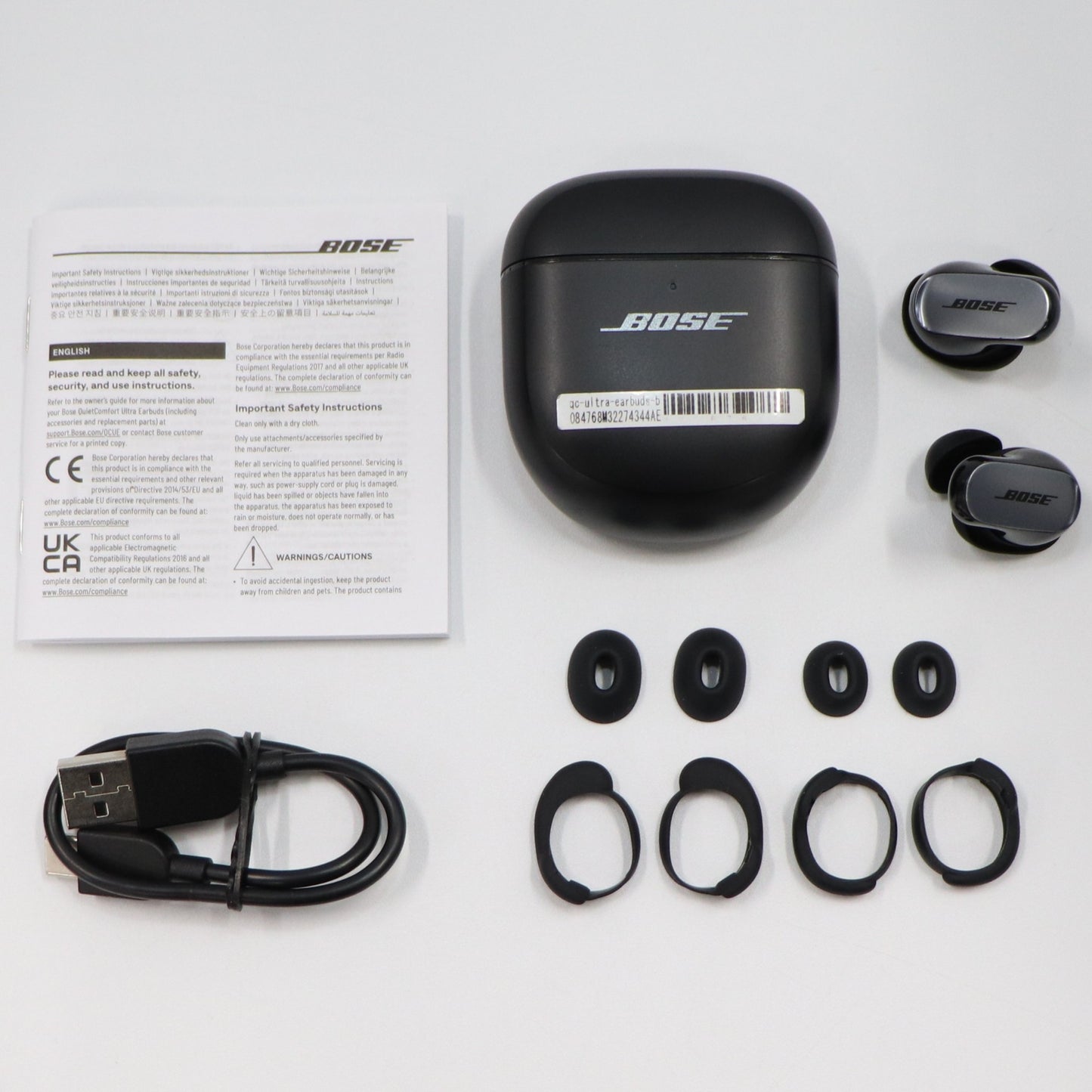 [中古(B)] Bose QuietComfort Ultra Earbuds ワイヤレスイヤホン ブラック [良い]
