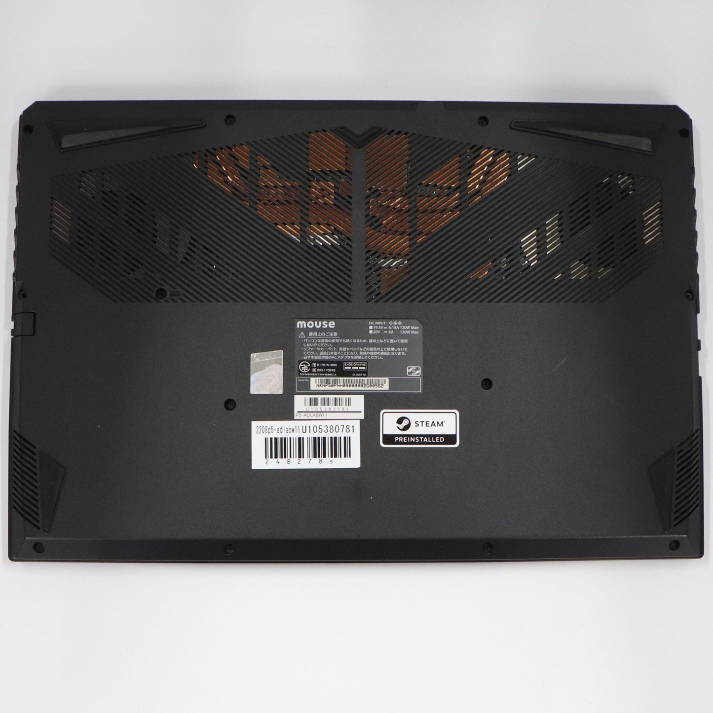 mouse(マウス) G-Tune P5 ゲーミングノートパソコン 2208P5-ADLABW11　2208p5-adlabw11   ジャンク品 [難あり(D)]