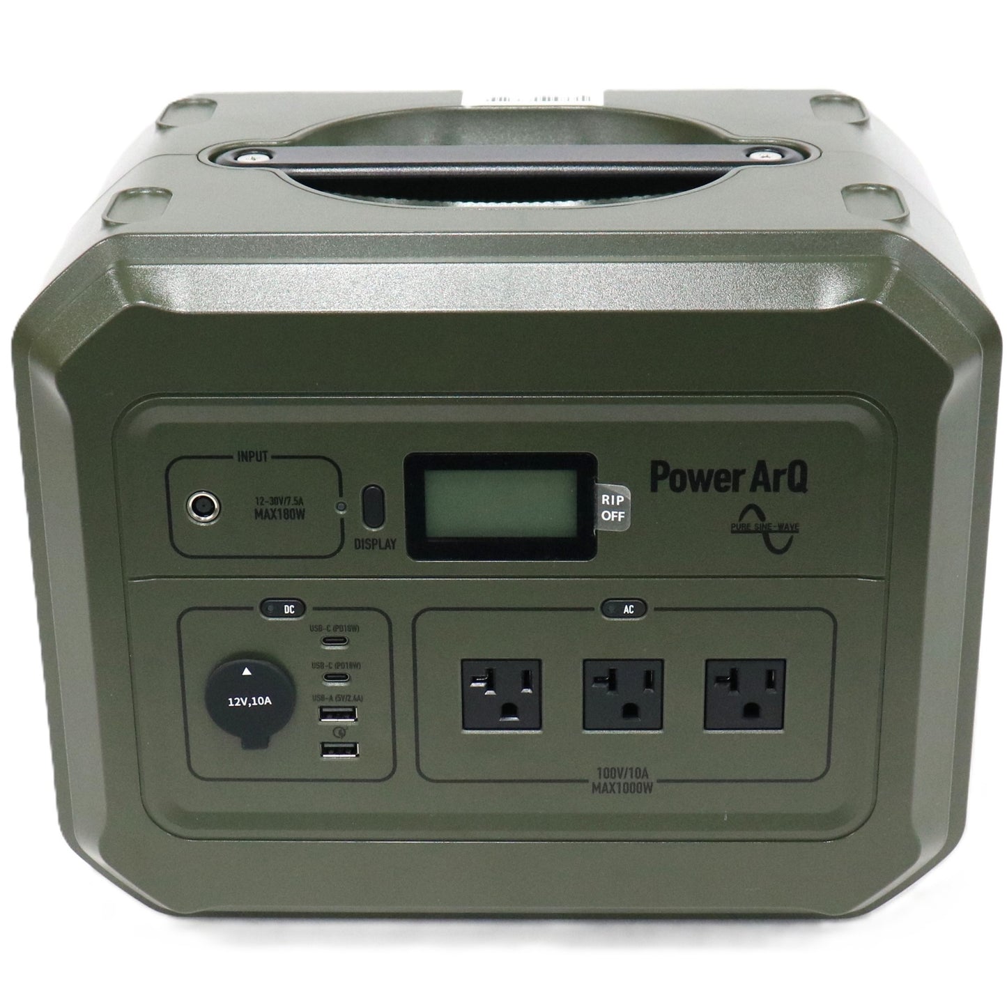 加島商事 PowerArQ Pro ポータブル電源（1000Wh）Smart Tap　pwarqpro1000-olive  オリーブドラブ 整備済みアウトレット品 [良い(B)]