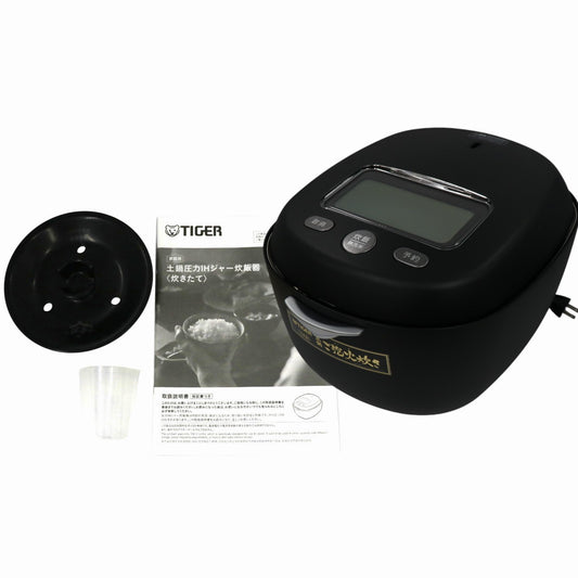 [中古(B)] [5.5合]タイガー魔法瓶 土鍋ご泡火炊き JRX-G100 土鍋圧力IH式 炊飯器　jrx-g100kg エボニーブラック [良い]