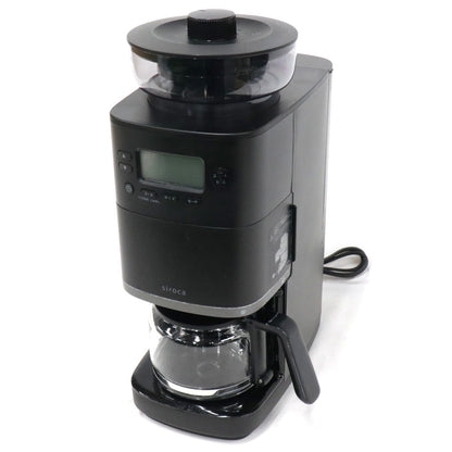 [中古(C)] シロカ コーン式全自動コーヒーメーカー カフェばこ ブラック sc-c251-k ブラックsc-c251-k　[可]