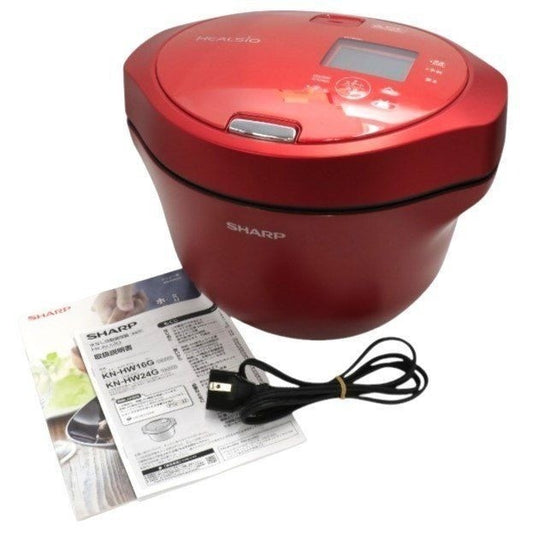 [中古(C)]シャープ ヘルシオ ホットクック KN-HW24G 2〜6人用 2.4L容量 kn-hw24g-r レッド[可]