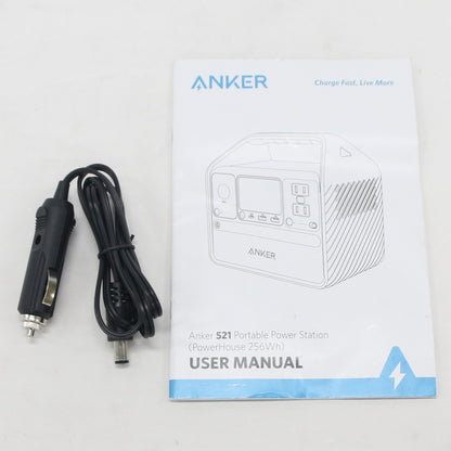 [ジャンク] Anker 521 Portable Power Station (PowerHouse 256Wh) A1720 リン酸鉄リチウムイオンバッテリー ポータブル電源　ank-521pps-a1720 ブラック[難あり(D)]