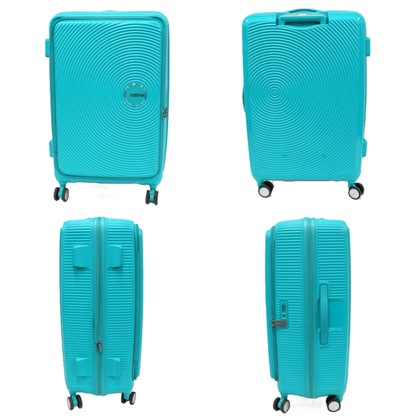 [8-10泊向けサイズ]AMERICAN TOURISTER CURIO スピナー75 エキスパンダブル 98L/拡張時114L ハードスーツケース americantourister-curio75-tq  ターコイズ 整備済みアウトレット品 [中古(C)]