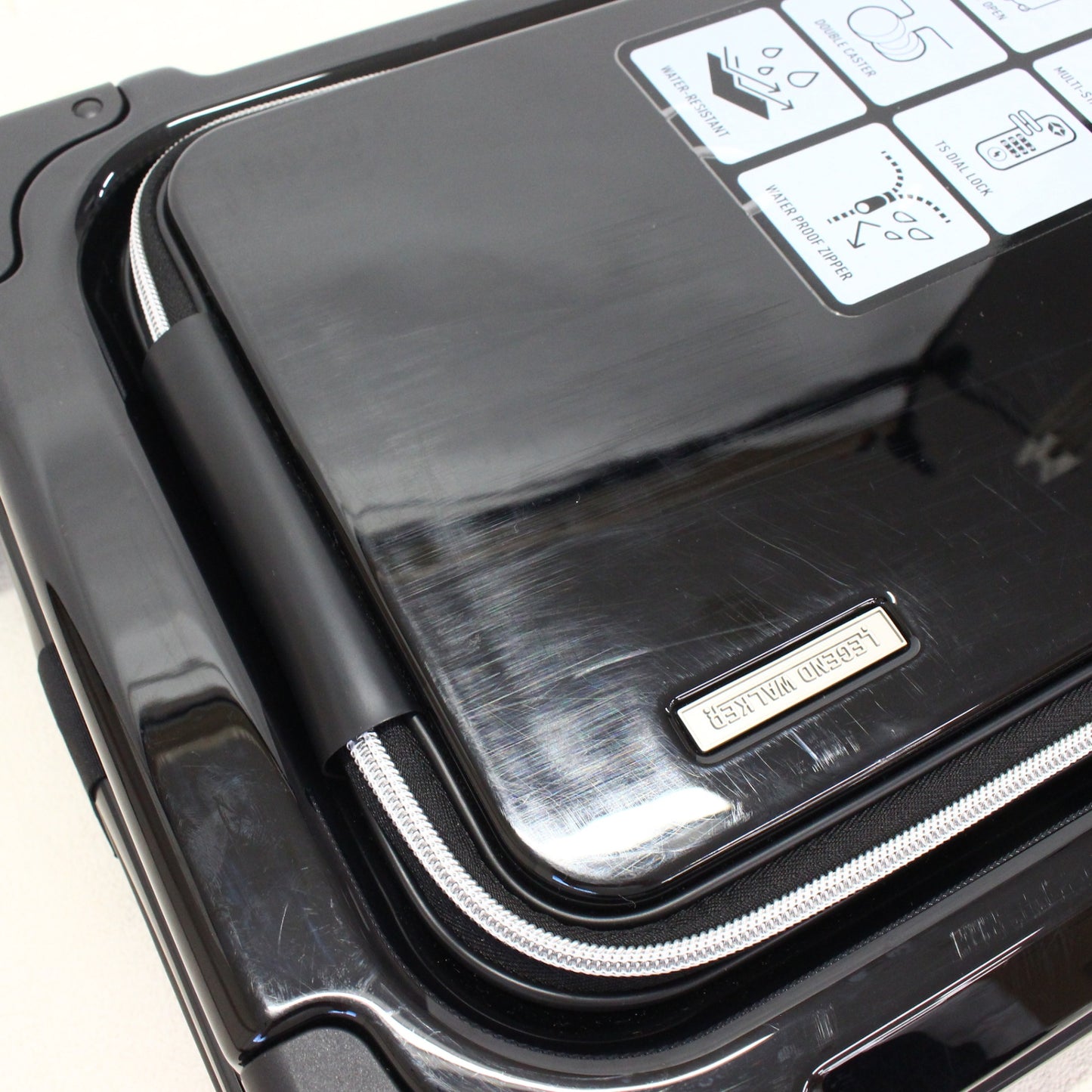 [1-3泊向けサイズ]LEGEND WALKER 6031 フィット 15L/拡張時35L ハードスーツケース 6031-47-bk  クリスタルブラック 整備済みアウトレット品 [良い(B)]