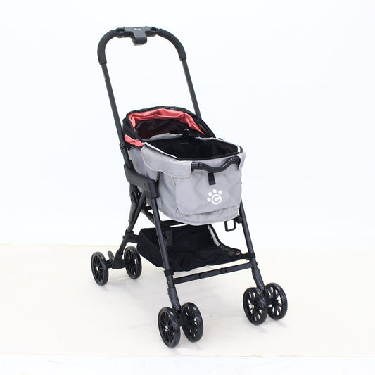 [中古(B)] コンビ コムペット ミリミリ ペットカート 犬猫用 多頭 折りたたみ 軽量 耐荷重15kg_サンセットレッド×ライト サンセットレッド×ライト [良い]