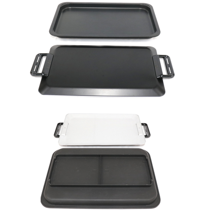 [中古(B)] アイリスオーヤマ 左右温調ホットプレート 1枚プレート WHP-011-B 平面タイプ 左右温度調整 アタッチメント付 whp-011-b ブラック [良い]