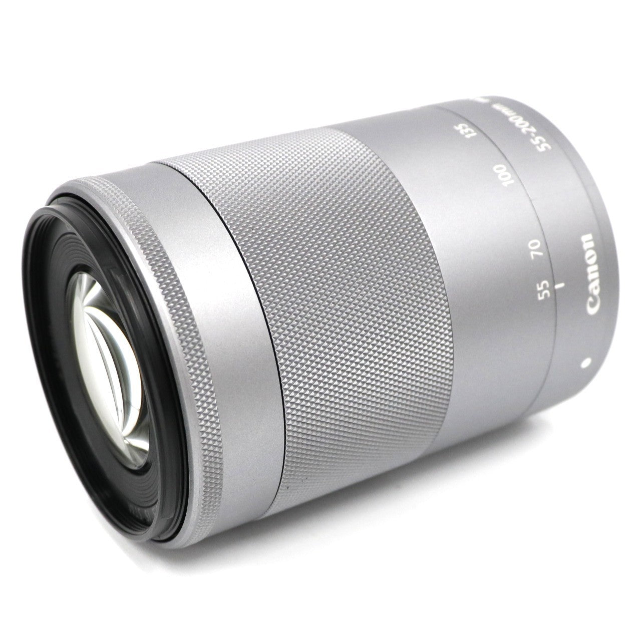 CANON EF-M 55-200mm F4.5-6.3 IS STM 望遠ズームレンズ ef-m55-200-sl  シルバー 整備済みアウトレット品 [中古(C)]