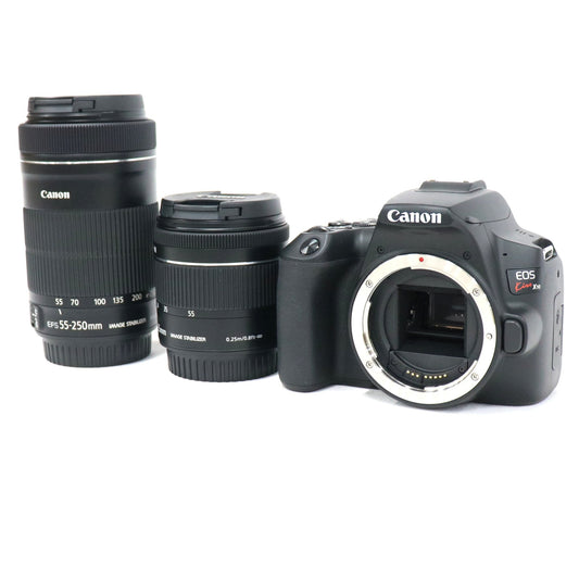 Canon 一眼レフカメラ EOS Kiss X10 ダブルズームキット ブラック eos-kiss-x10  ブラック 整備済みアウトレット品 [中古(A)]