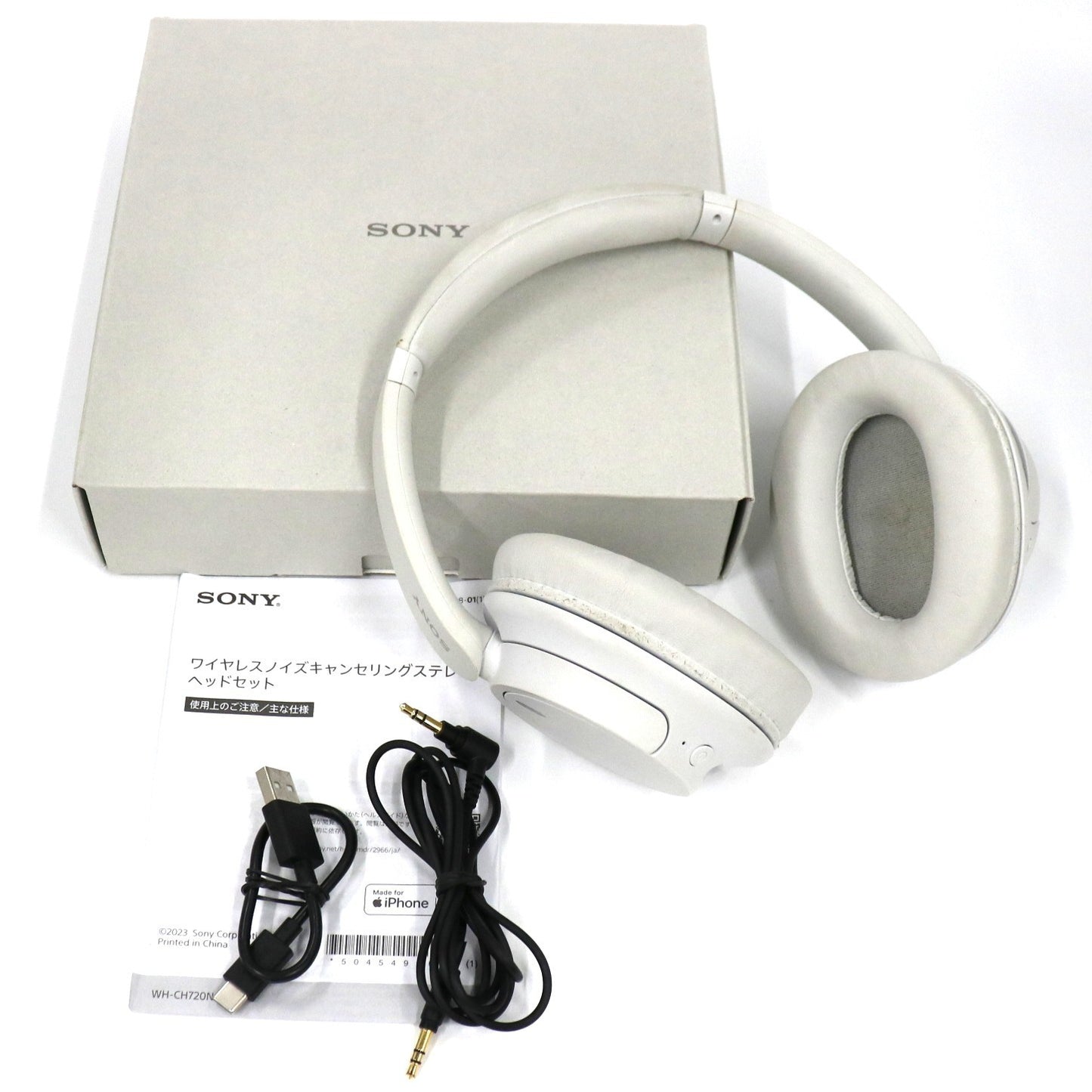 [中古(C)] ソニー ワイヤレスノイズキャンセリングヘッドホン WH-CH720N  wh-ch720n-w ホワイト[可]