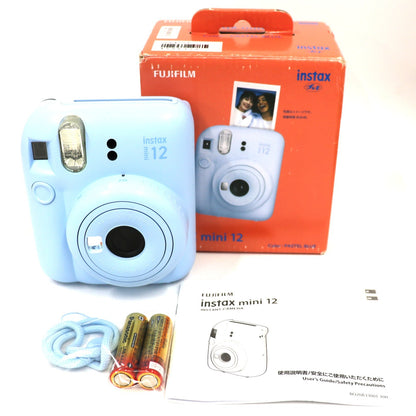 富士フイルム instax mini 12 インスタントカメラ チェキ instax-mini12-bl  パステルブルー ジャンク品 [難あり(D)]