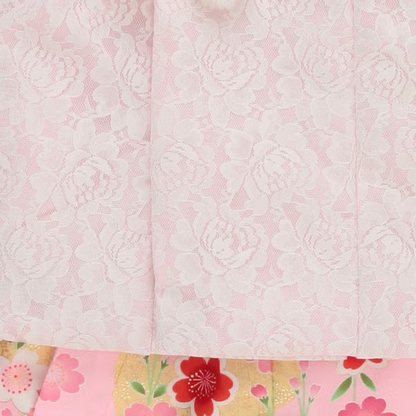七五三/節句 被布セット 3歳女の子 彩り 舞桜　100cm　f-008423000a-id-f-00842  ピンク 整備済みアウトレット品 [中古(C)]
