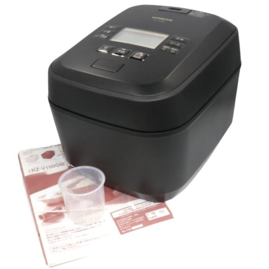[中古(B)] [5.5合炊き] 日立 ふっくら御膳 RZ-V100GM 圧力＆スチームIHジャー炊飯器 沸騰鉄釜 rz-v100gm-k フロストブラック [良い]