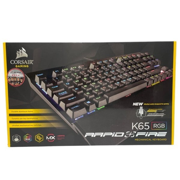 [中古(B)] Corsair K65 RAPIDFIRE CherryMX Speed RGB COMPACT-日本語 USB  ゲーミングキーボード- KB356 CH-9110014-JP [良い]