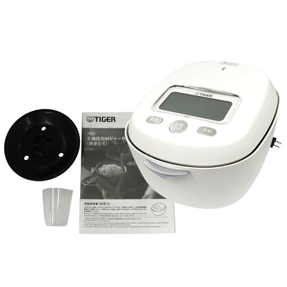 [中古(B)] [5.5合]タイガー魔法瓶 土鍋ご泡火炊き JRX-G100 土鍋圧力IH式 炊飯器　jrx-g100wg アイボリーホワイト [良い]