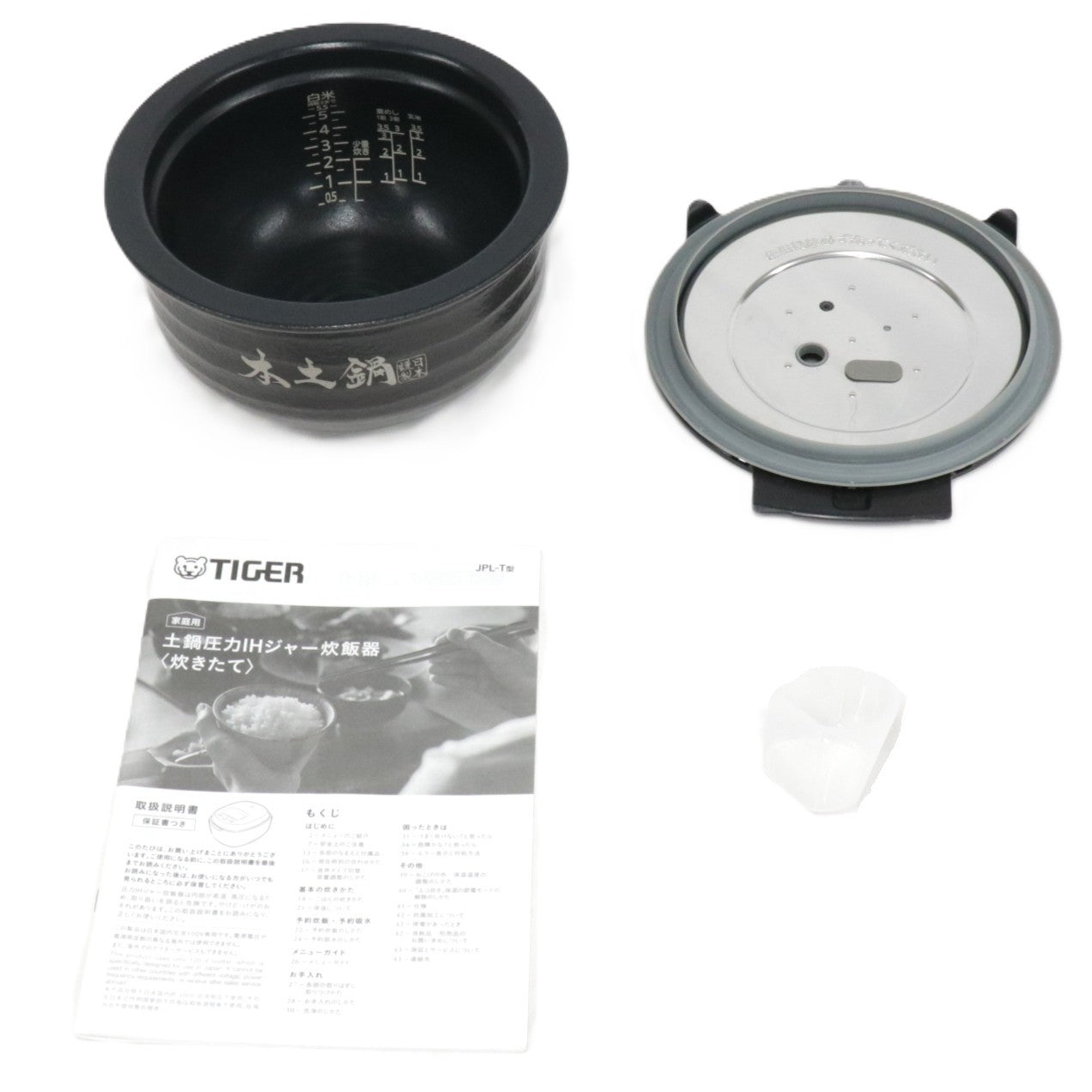 [中古(B)] [5.5合]タイガー魔法瓶 土鍋ご泡火炊き JPL-T100 土鍋圧力IH式 炊飯器 エボニーブラック jpl-t100 ブラック [良い]