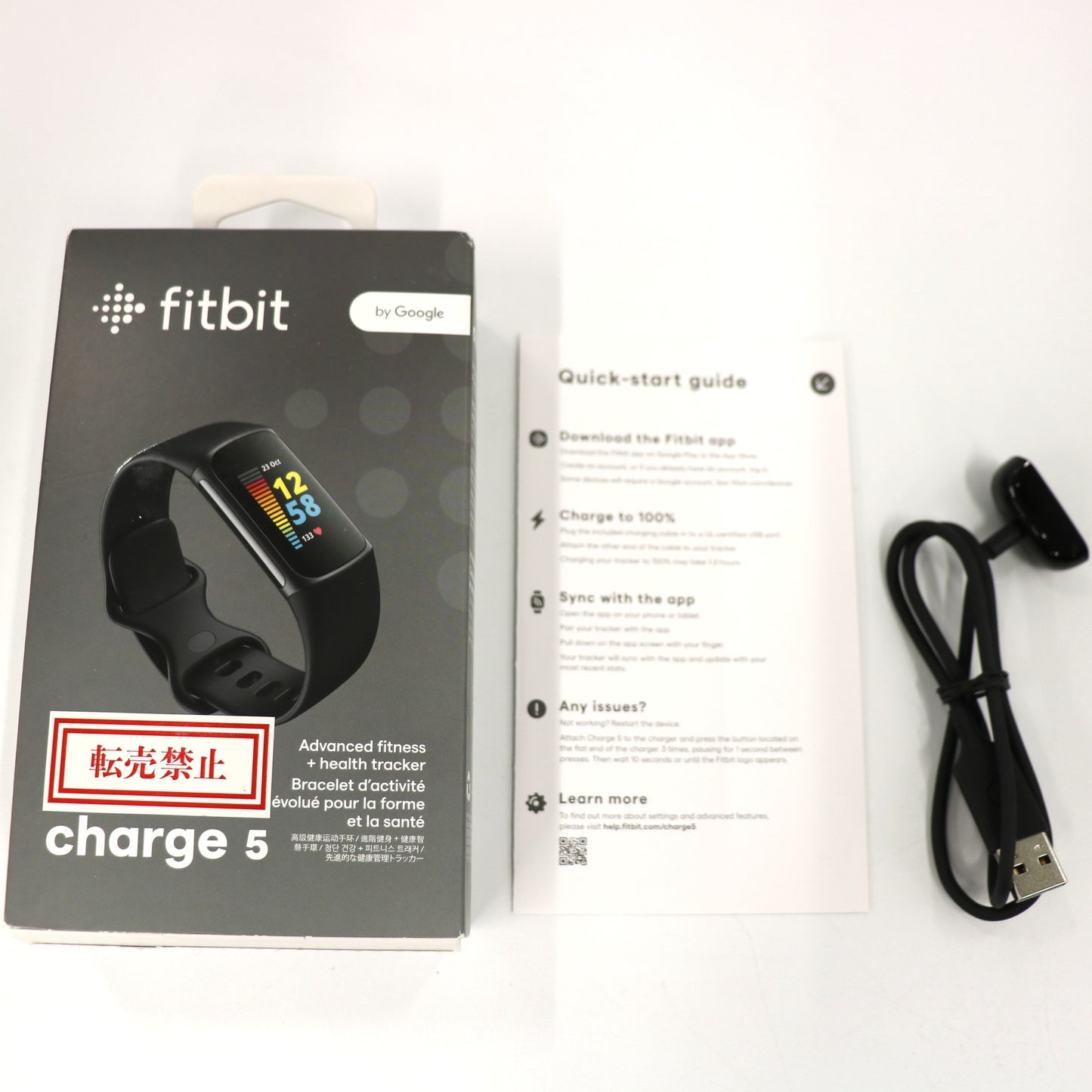 Fitbit Charge5 GPS搭載フィットネストラッカー ブラック L/Sサイズ FB421BKBK-FRCJK fb421bkbk-frcjk   ジャンク品 [難あり(D)]