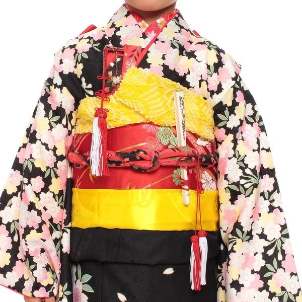 七五三/節句 着物セット 7歳女の子 満開桜 華麗　130cm f-03232zb-id-f-03232   整備済みアウトレット品 [良い(B)]