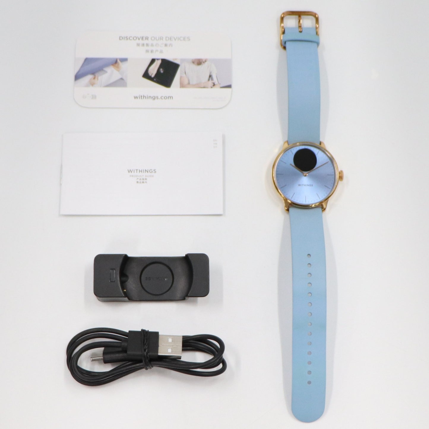 [中古(B)] Withings ScanWatch Light スマートウォッチ hwa11-model-blu ブルー [良い]