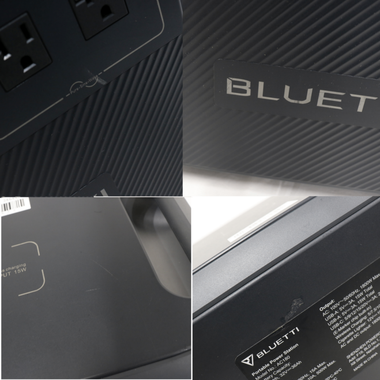 BLUETTI(ブルーティ) ポータブル電源 AC180（1152Wh）　bluetti-ac180   整備済みアウトレット品 [良い(B)]