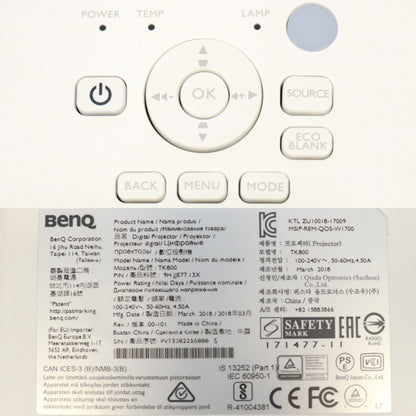 [B]BenQ TK800 ホームシネマプロジェクター [中古][良い(B)]