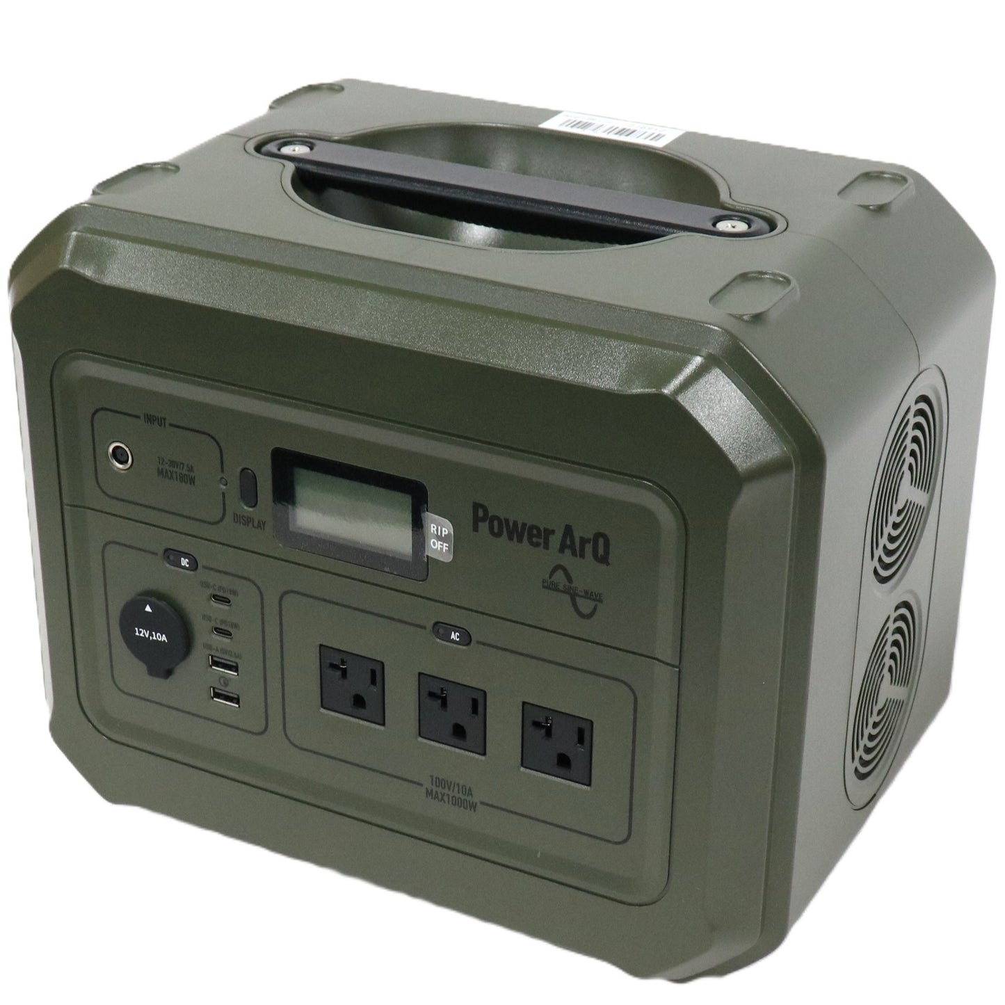 加島商事 PowerArQ Pro ポータブル電源（1000Wh）Smart Tap　pwarqpro1000-olive  オリーブドラブ 整備済みアウトレット品 [良い(B)]