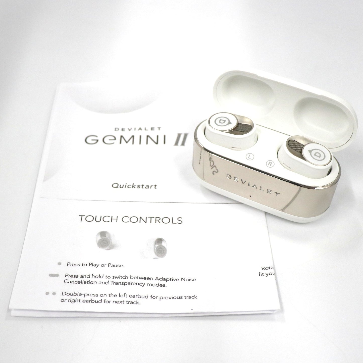 [中古(C)] Devialet GEMINI Ⅱ フルワイヤレスイヤホン gemini2-iw アイコニックホワイト[可]