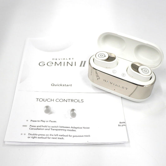 [中古(C)] Devialet GEMINI Ⅱ フルワイヤレスイヤホン gemini2-iw アイコニックホワイト[可]