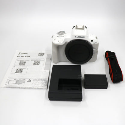 [中古(B)] CANON EOS R50 ボディ ミラーレス一眼 eos-r50-body-wh ホワイト [良い]