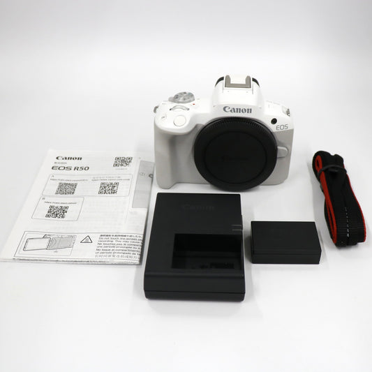 [中古(B)] CANON EOS R50 ボディ ミラーレス一眼 eos-r50-body-wh ホワイト [良い]