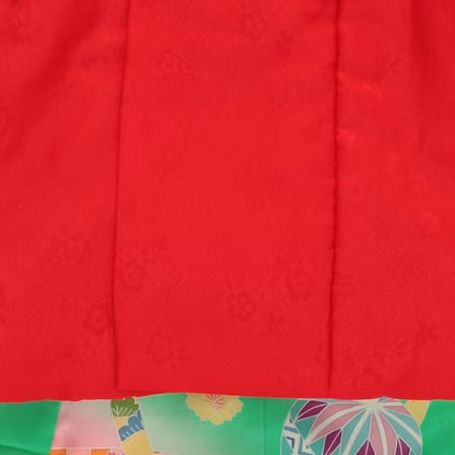 七五三/節句 被布セット 3歳女の子 被布セット 鞠 華美　100cm　f-009733000b-id-f-00973  グリーン 整備済みアウトレット品 [良い(B)]