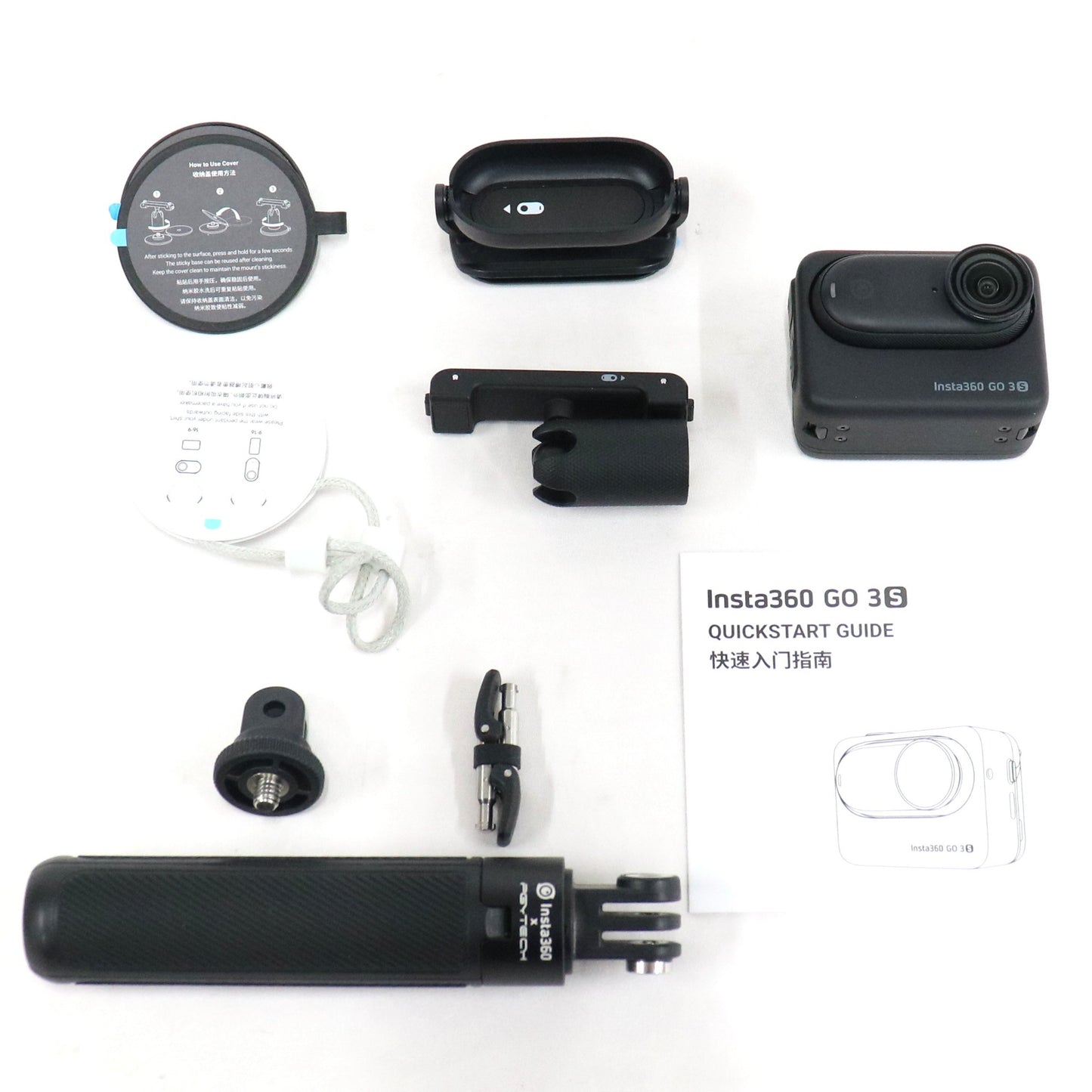 Insta360 GO 3S アクションカメラ(64GB) ミニ見えない自撮り棒＋三脚セット insta360-go-3s-bk  ミッドナイトブラック 整備済みアウトレット品 [良い(B)]